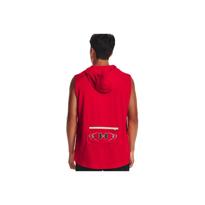 Under Armour Men's UA Mesh Sport Sleeveless Hoodie Red-4